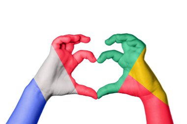 France Benin Heart, el hareketi kalp yapma, Kırpma Yolu