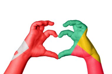 Tonga Benin Heart, el hareketi kalp yapma, kırpma yolu.