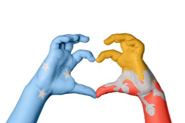 Mikronezya Bhutan Kalbi, El hareketi kalp yapma, Kırpma Yolu