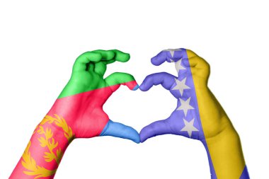 Eritre Bosna-Hersek Kalbi, El hareketi, kalp yapma, Kırpma Yolu