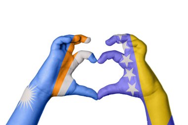 Marshall Adaları Bosna-Hersek Kalbi, El hareketi, kalp yapma, Kırpma Yolu