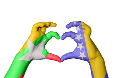 Myanmar Bosna-Hersek Kalbi, El hareketi, kalp yapma, Kırpma Yolu