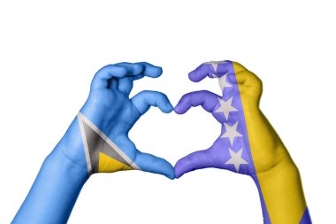 Saint Lucia Bosna-Hersek Kalbi, El hareketi, kalp yapma, Kırpma Yolu