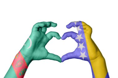 Türkmenistan Bosna-Hersek Kalbi, El hareketi, kalp yapma, Kırpma Yolu