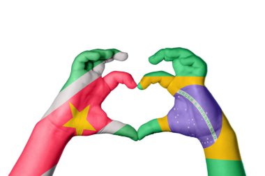 Surinam Brazil Heart, el hareketi kalp yapma, kırpma yolu