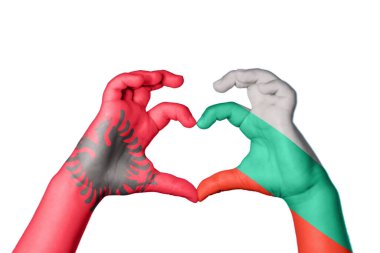 Arnavutluk Bulgaristan 'ın Kalbi ve El hareketi kalp yaptı, Kırpma Yolu