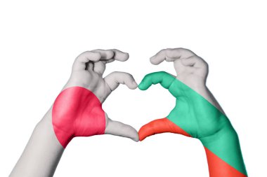 Japonya Bulgaristan 'ın Kalbi ve El hareketi kalp yaptı, Kırpma Yolu