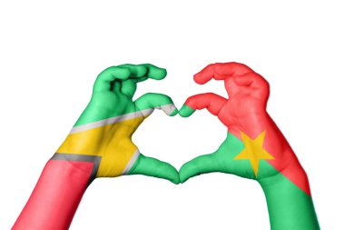 Guyana Burkina Faso Heart, El hareketi kalp yapma, Kırpma Yolu