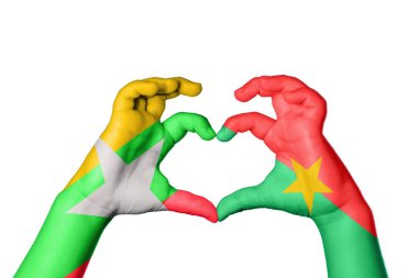 Myanmar Burkina Faso Heart, El hareketi kalp yapma, Kırpma Yolu