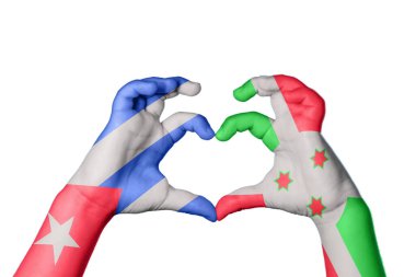 Küba Burundi Kalbi, El hareketi kalp yapma, Kırpma Yolu