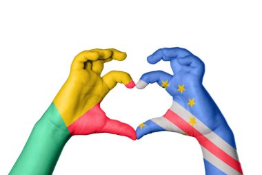 Benin Cape Verde Heart, el hareketi kalp yapma, kırpma yolu.