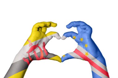 Brunei Cape Verde Heart, el hareketi kalp yapma, kırpma yolu.