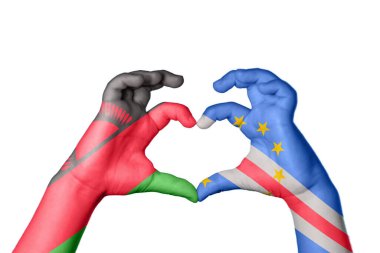 Malawi Cape Verde Heart, el hareketi kalp yapma, kırpma yolu.
