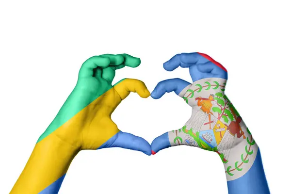 Gabun Belize Herz Handbewegung Die Herz Macht Clipping Path — Stockfoto