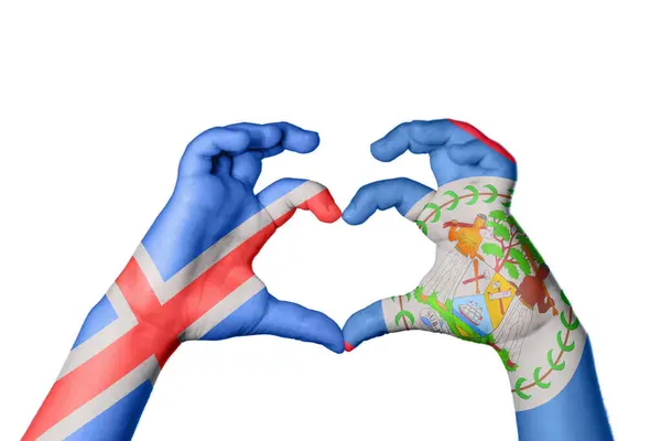 Island Belize Herz Handbewegung Die Herz Macht Clipping Path — Stockfoto