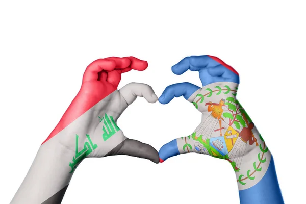 Irak Belize Herz Handbewegung Die Herz Macht Clipping Path — Stockfoto