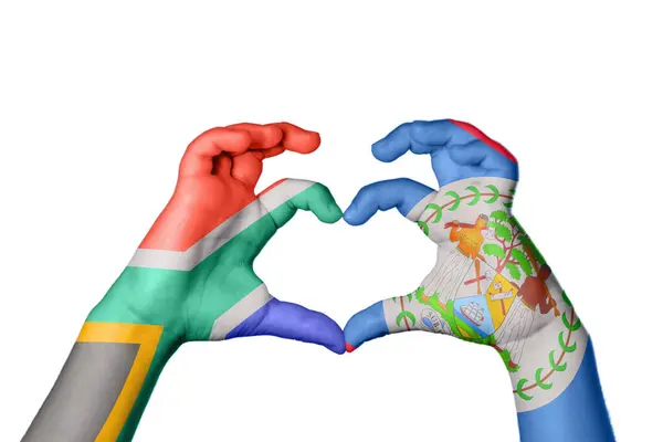 Südafrika Belize Heart Handgeste Macht Herz Clipping Path — Stockfoto