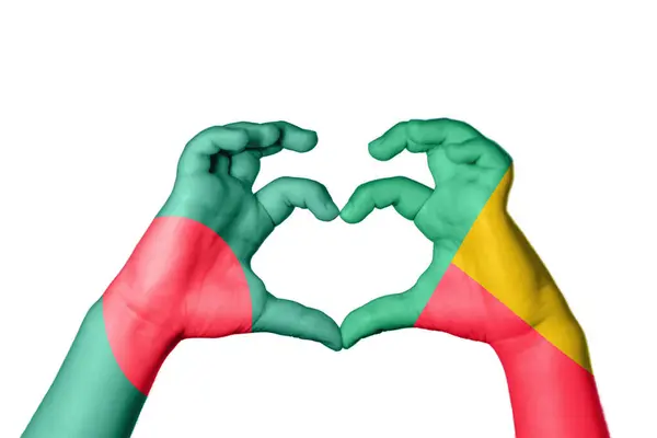 Bangladesh Benin Heart Gesto Mão Fazendo Coração Clipping Path — Fotografia de Stock
