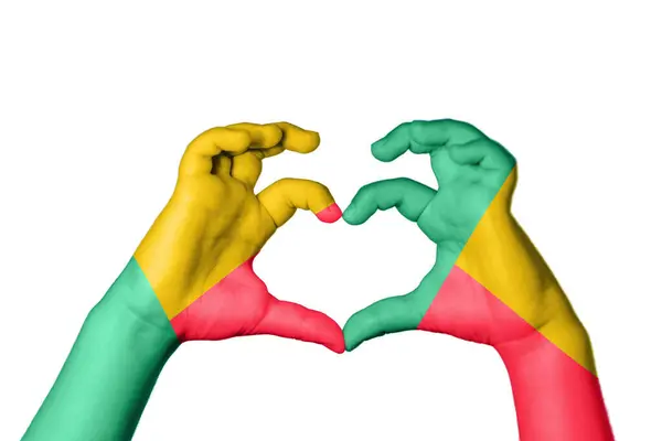 Бенин Бенин Сердце Жест Руки Делает Сердце Клиппинг Путь — стоковое фото