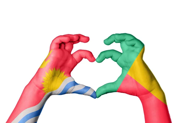 Kiribati Benin Herz Handbewegung Die Herz Macht Clipping Path — Stockfoto