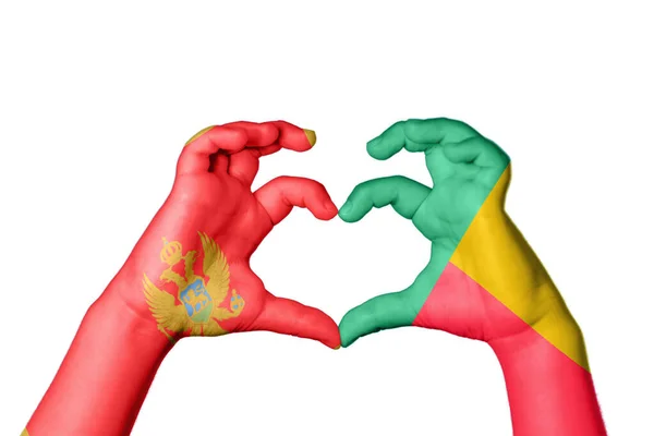 Montenegro Benin Herz Handbewegung Die Herz Macht Clipping Path — Stockfoto