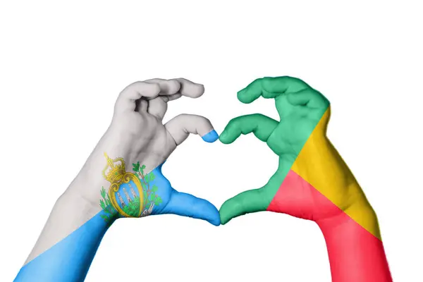 San Marino Benin Kalbi Hareketi Kalp Yapma Kırpma Yolu — Stok fotoğraf
