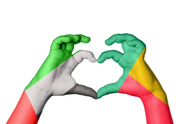 Vereinigte Arabische Emirate Benin Herz Handbewegung Die Herz Macht Clipping — Stockfoto