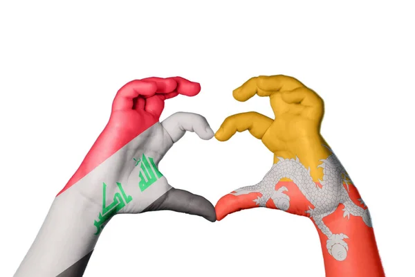 Irak Bhutan Herz Handbewegung Die Herz Macht Clipping Path — Stockfoto