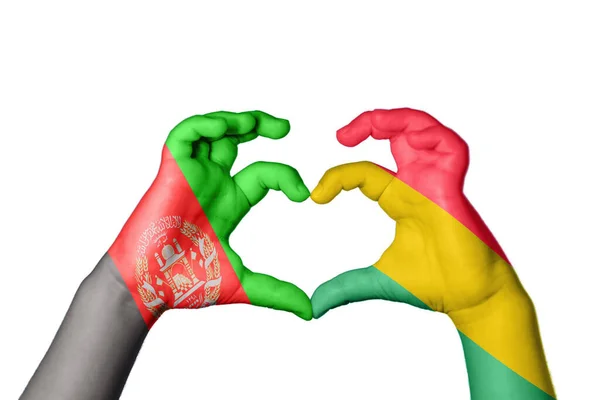 Afganistán Bolivia Corazón Hacer Gestos Corazón Recortar Camino — Foto de Stock