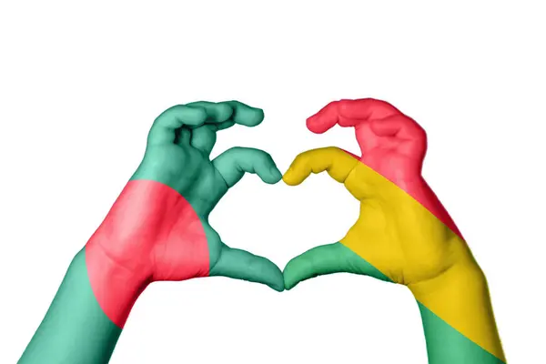 Бангладеш Боливия Сердце Жест Рукой Делает Сердце Обрезка Пути — стоковое фото