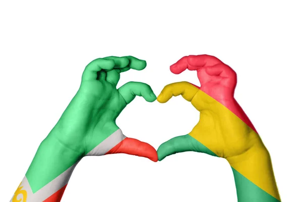 Чечня Боливия Сердце Жест Руки Делает Сердце Обрезание Пути — стоковое фото