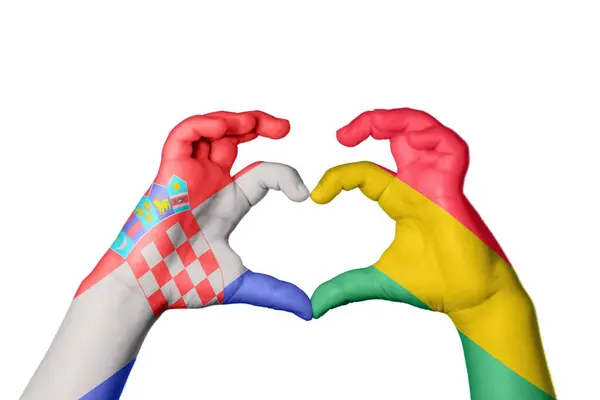 Kroatien Bolivien Herz Handbewegung Die Herz Macht Clipping Path — Stockfoto