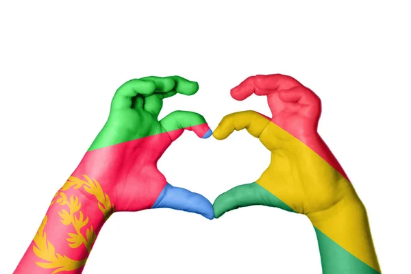 Ερυθραία Βολιβία Καρδιά Χέρι Χειρονομία Κάνοντας Καρδιά Ψαλίδισμα Διαδρομή — Φωτογραφία Αρχείου