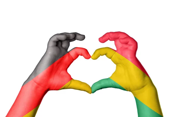Germany Bolivia Heart Hand Gesture Making Heart Clipping Path — Stock Photo, Image
