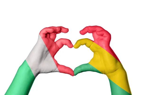 Италия Боливия Сердце Жест Сердца Обрезание Пути — стоковое фото