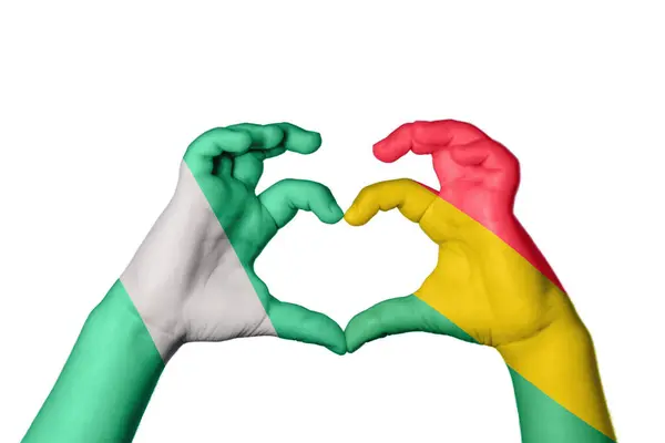 Nigéria Bolivie Coeur Geste Main Faisant Coeur Sentier Coupure — Photo