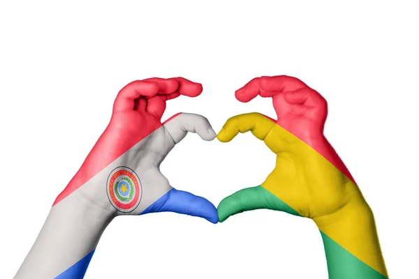 Paragwaj Boliwia Serce Gest Ręczny Serca Ścieżka Klipu — Zdjęcie stockowe
