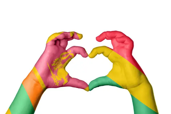 Σρι Λάνκα Βολιβία Καρδιά Χέρι Χειρονομία Κάνοντας Καρδιά Ψαλίδισμα Μονοπάτι — Φωτογραφία Αρχείου