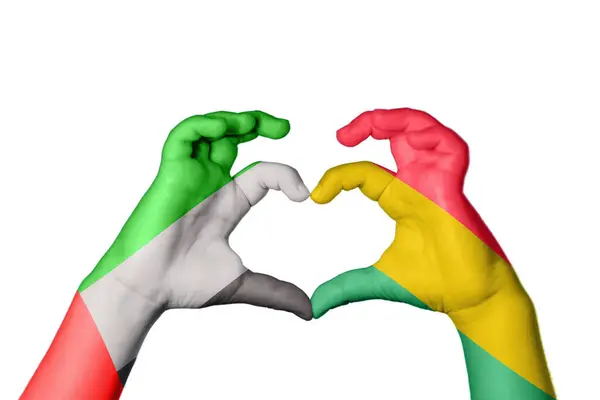 Émirats Arabes Unis Bolivie Coeur Geste Main Faisant Coeur Sentier — Photo