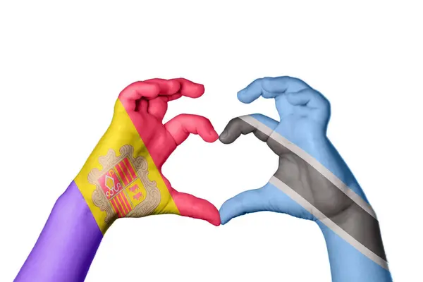 Serce Andory Botswany Gest Ręczny Serca Ścieżka Klipsowa — Zdjęcie stockowe