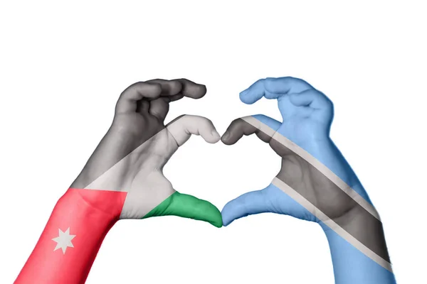 Jordan Botswana Heart Hand Gesture Making Heart Clipping Path — Stock Photo, Image