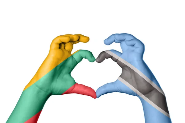Litauen Botswana Herz Handbewegung Die Herz Macht Clipping Path — Stockfoto