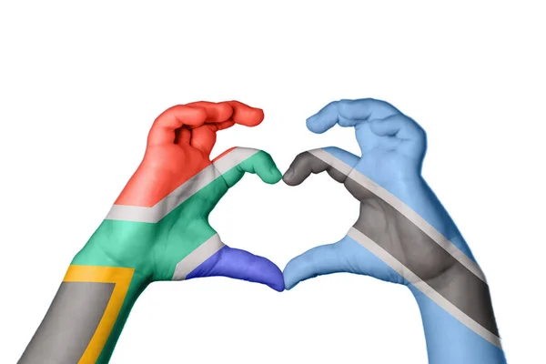 Dél Afrika Botswana Szív Kézmozdulatkészítés Szív Vágási Útvonal — Stock Fotó