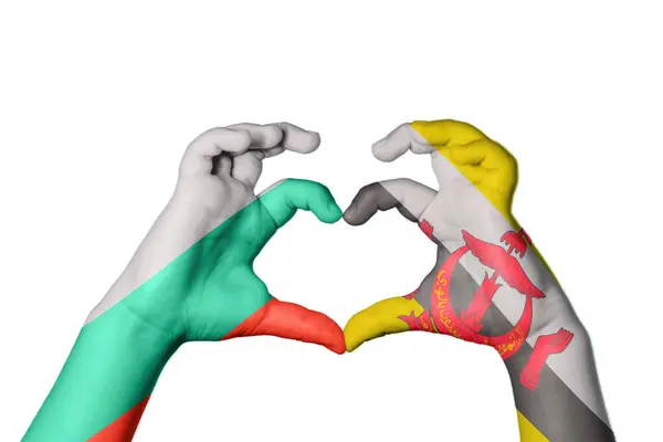 保加利亚Brunei Heart Hand Gesture Making Heart Clipping Path — 图库照片