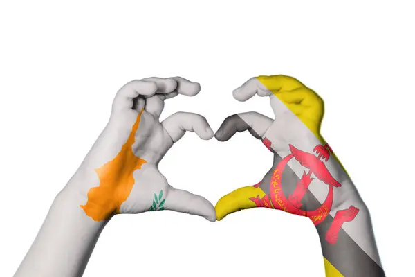 Zypern Brunei Herz Handbewegung Die Herz Macht Clipping Path — Stockfoto