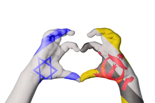 Israel Brunej Heart Ruční Gesto Srdce Střihací Stezka — Stock fotografie