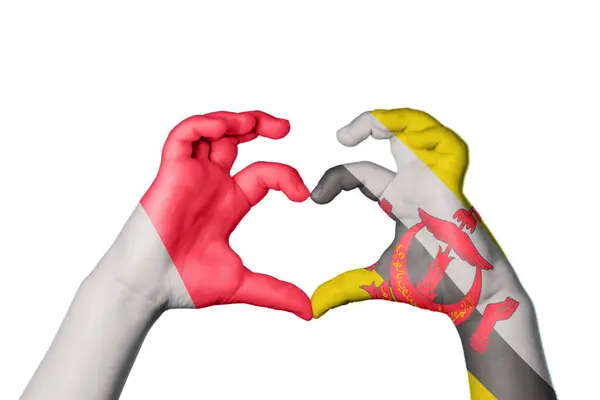 Malta Brunei Heart Hand Gesture Making Heart Clipping Path — Stock Photo, Image