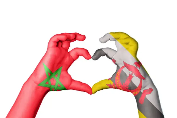 Марокко Бруней Сердце Жест Руки Делает Сердце Клиппинг Путь — стоковое фото