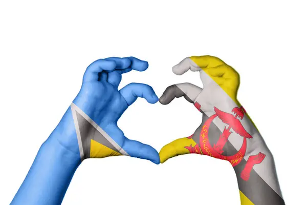 Saint Lucia Brunei Herz Handbewegung Die Herz Macht Clipping Path — Stockfoto