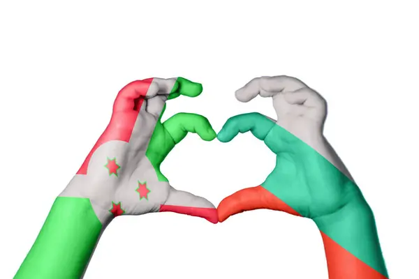Burundi Bulgarien Herz Handbewegung Die Herz Macht Clipping Path — Stockfoto
